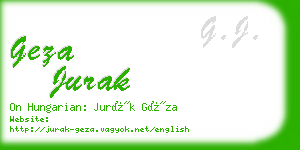 geza jurak business card